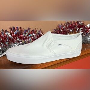 Vans Women’s White Slip-On Sneakers